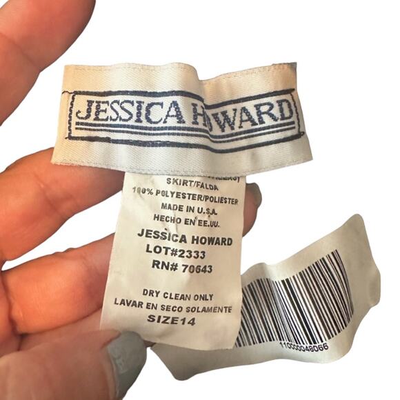 Jessica Howard Black Asymmetrical Hem Layered Tiered Skirt Women Sz 14 - Picture 7 of 7